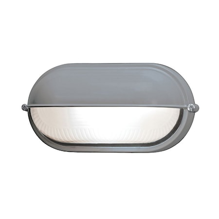 Nauticus, 1 Light Outdoor Bulkhead, Satin Finish, Frosted Glass